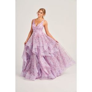 Purple Colette By Mon Cheri Size 6 A-line dress